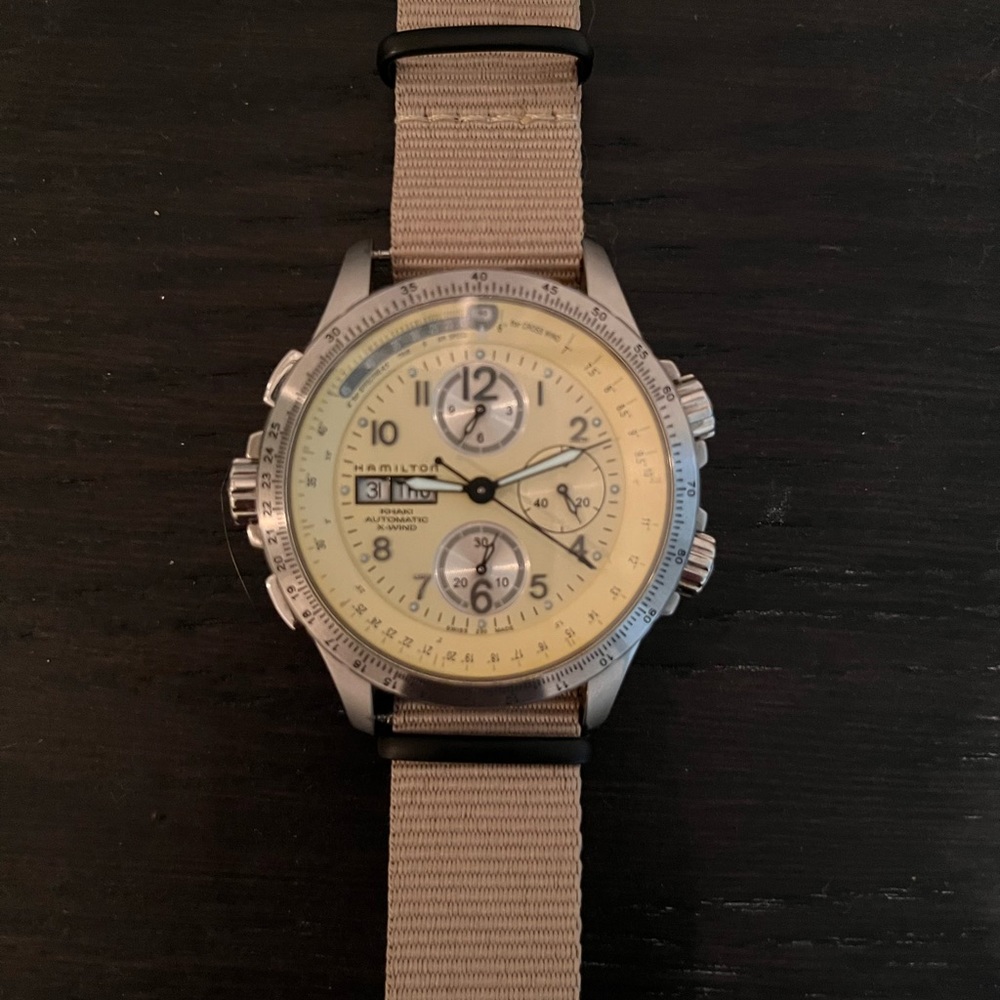 Very rare! Hamilton Khaki Aviation X-Wind Automatic watch incl. FOUR Nato straps
